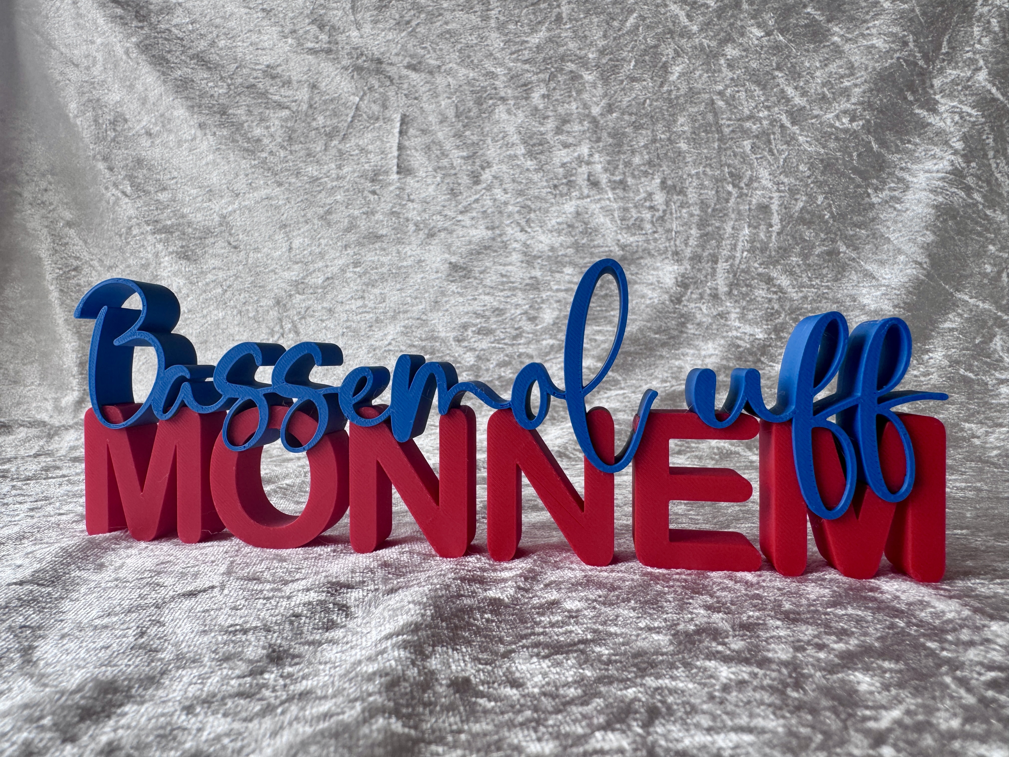 3D-gedruckter Schriftzug